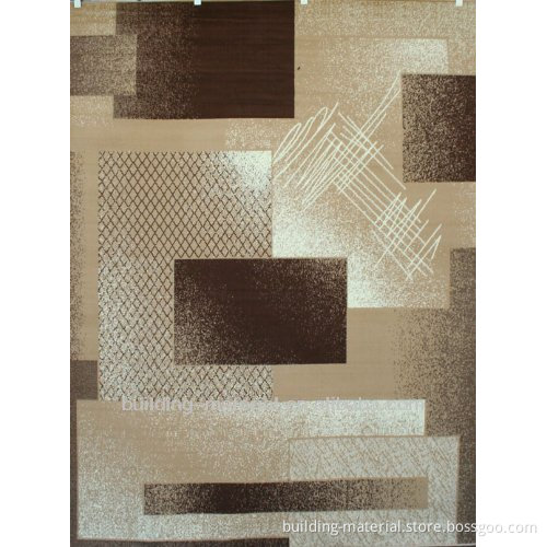 Contemporary Brown and Beige Modern Squares Area Rug